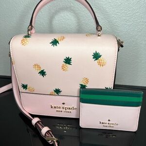 Kate Spade SET Staci Square Pineapple with matching card holder
